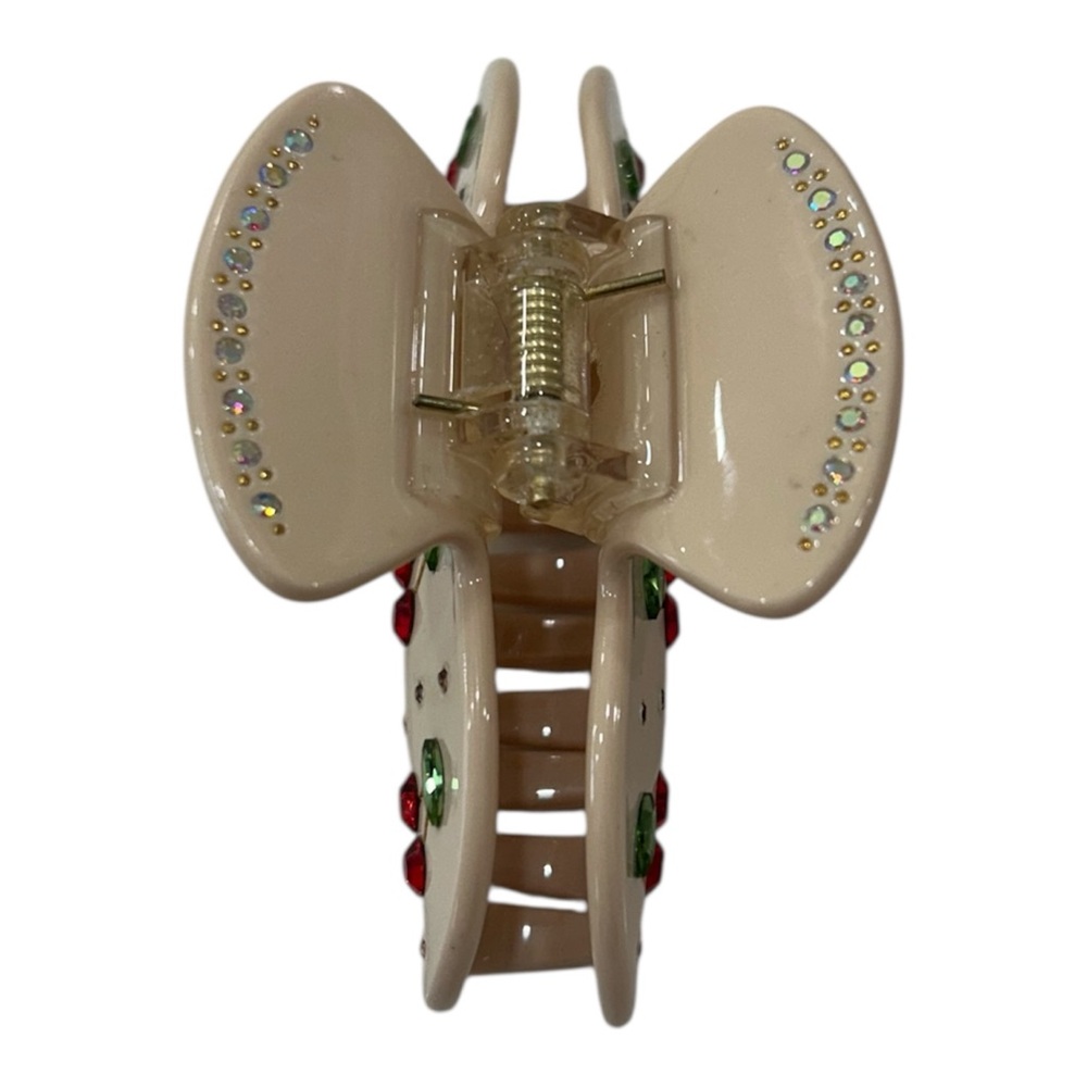 Emi Jay Cherry Embellished Hair Clip - Cream and Red - Picture 2 of 2